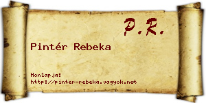 Pintér Rebeka névjegykártya